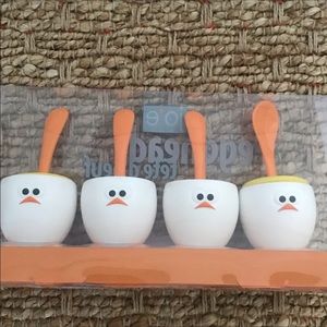 Final Clearance Joie eggghead spoon & cup set of four NIB